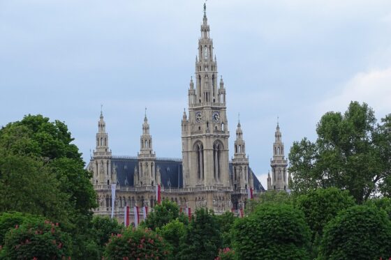 Das Wiener Rathaus während dem Wiener Wahlkampf