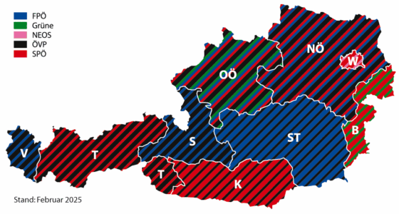 Die Regierungen der neun Länder von Österreich