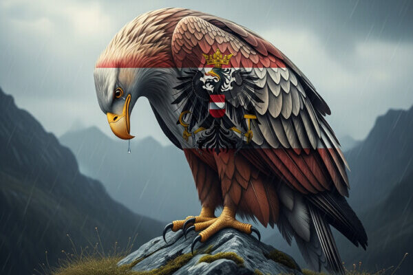 Trauriger Bundesadler von Österreich