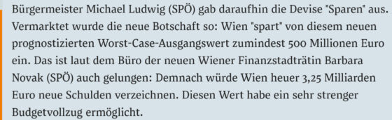 Wien Artikel Neuverschuldung