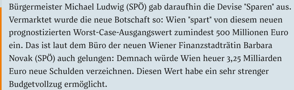 Wien Artikel Neuverschuldung