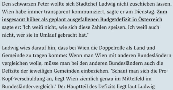 Wien Artikel Neuverschuldung